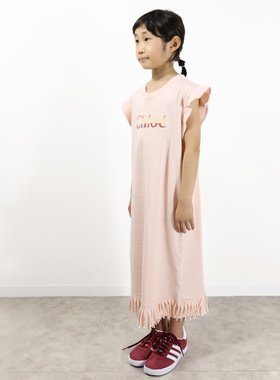 日本直邮Chloe 流苏荷叶边连衣裙法式袖带标志圆领儿童C12907