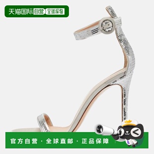 自营Gianvito Rossi Silver Sequins Montecarlo Ankle Strap San
