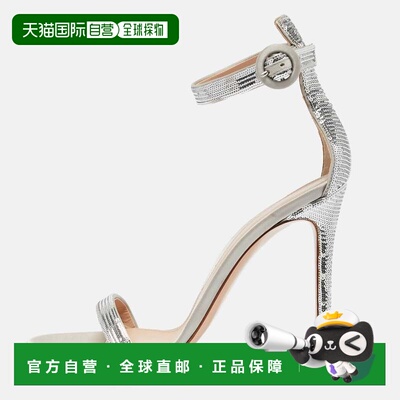 自营Gianvito Rossi Silver Sequins Montecarlo Ankle Strap San