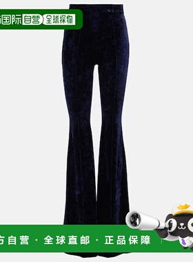 1h可退 香港直邮潮奢 ALEX PERRY 女士 天鹅绒喇叭长裤 blue蓝色