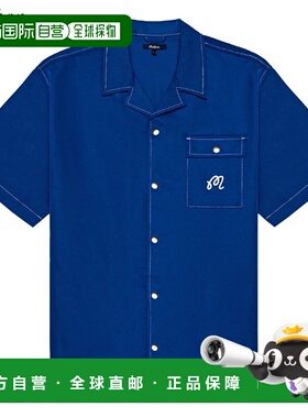 日本直邮Malbon Golf 男士 Menton 尼龙露营领衬衫M-91352025年秋