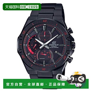 【日本直邮】Casio卡西欧男士腕表EDIFICE系列太阳能黑色防水电子
