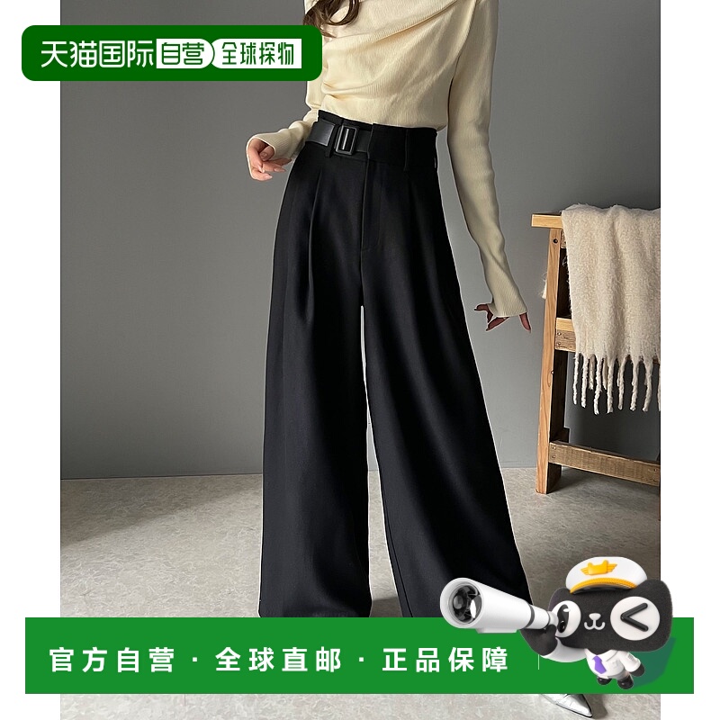 1h可退 日本直邮Classical Elf 女士高腰格纹宽腿长裤 ce0940216