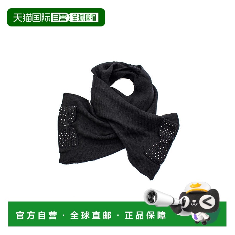 自营portolanoWomen's Beaded Bows Scarf In Black - black 美国