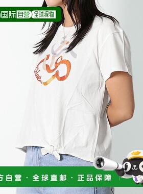 日本直邮Chloe Kids / CHLOE' KID'S 女童短袖圆领T恤 （米白色杏