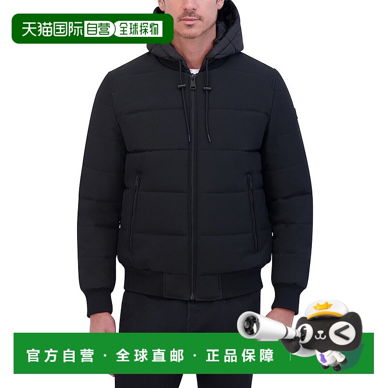 自营Kenneth Cole Oxford Hooded Bomber Jacket - black 美国奥