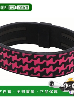 【日本直邮】Phiten法藤 手镯RAKUWA手链S硅酮千鸟纹黑色/粉色17c