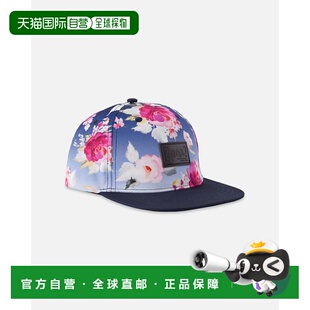 自营deux par deuxFlat Brim Allover Print Cap Blue Rose Print