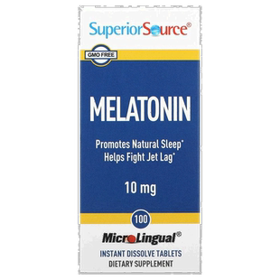 香港直发Superior Source褪黑素旅游倒时差不起夜10mg100片保健品