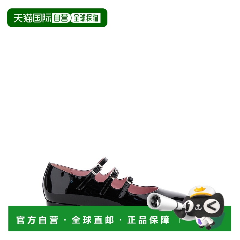 香港直邮Carel 女士 'Kina' Straps 黑色玛丽珍粗跟漆皮高跟鞋 00