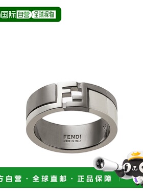 香港直邮FENDI 男士戒指 7AJ975B08F0SAZ AW2025 银色 Ring with