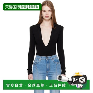 女士 黑色 连体衣 香港直邮Mugler Neck 穆勒 1h可退 Hooded