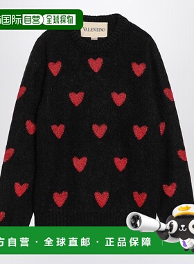 香港直邮VALENTINO 男士针织衫 7V3KC34QB0T0NR AW2025 黑色毛衣