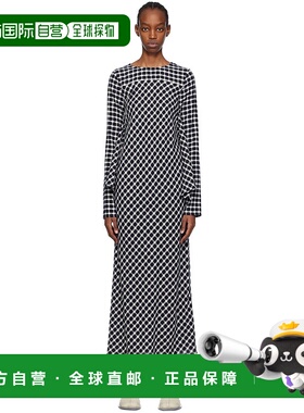 1h可退 香港直邮潮奢 SHANG XIA 女士 黑色 & 白色格纹连衣裙 WCV