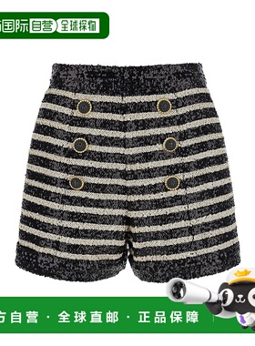 1h可退 香港直邮BALMAIN 女士短裤 DF1PA265XJ31EAB 黑色 Shorts