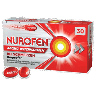 欧洲直邮德国药房NUROFEN布洛芬退烧止痛软胶囊30粒头痛牙痛发烧