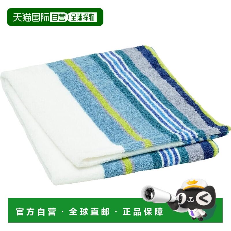 【日本直邮】西川 今治浴巾 65×120cm 棉 Mousse Puff 蓝色