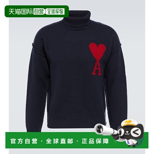 1h可退 香港直邮Ami Paris 男士 Ami De Cœur 初剪羊毛高领毛衣