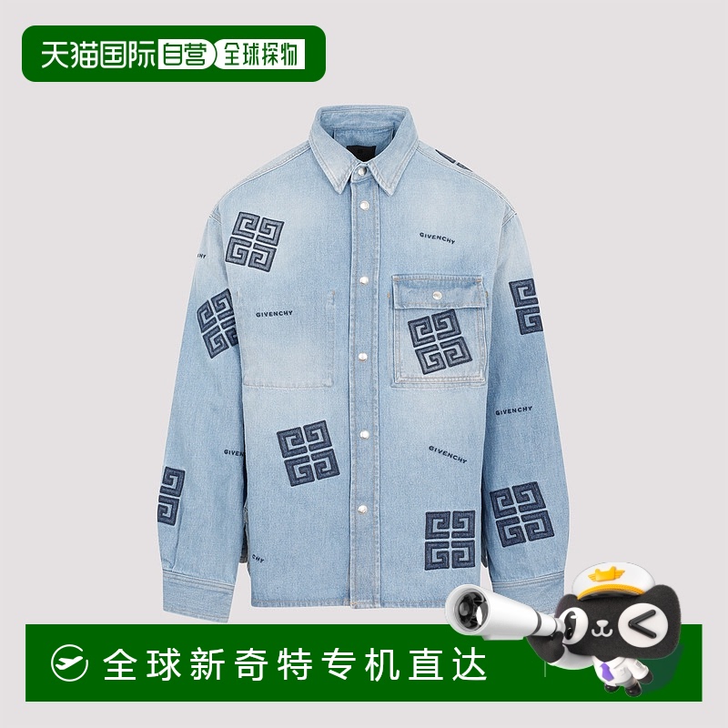 1h可退 香港直邮GIVENCHY 男士衬衫 BM60X05Y5V452 CO 蓝色纪梵希