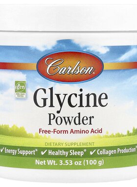 香港直发carlson labs甘氨酸氨基酸粉100g