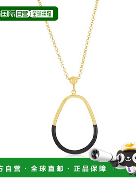 自营 simona纯银、黑色珐琅梨形项链 - 镀金 - 黑色 美国奥莱直发