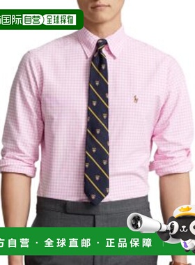 自营 Polo Ralph Lauren牛津衬衫男式粉红色金黄色棉经典合身FTS2