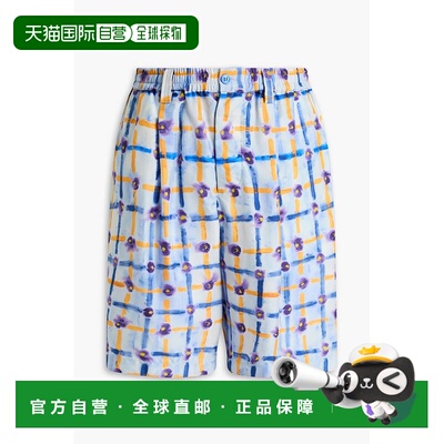 1h可退 香港直邮潮奢 Marni 玛尼 男士 印花斜纹丝绸短裤 PUMU004
