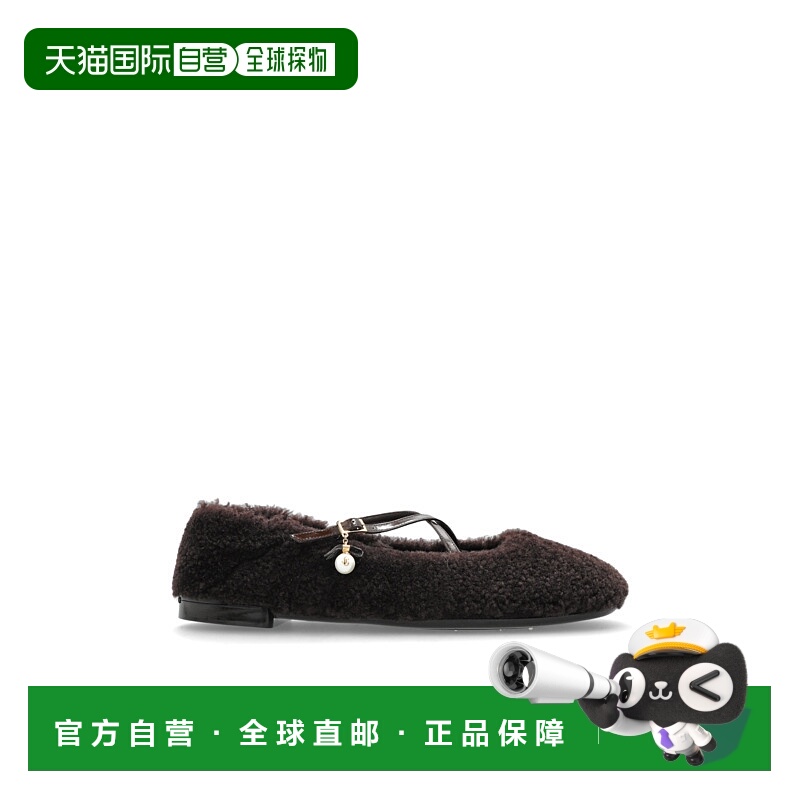 香港直邮JIMMY CHOO女士芭蕾乐福鞋ELERIBALLERINASQKACHOCOLATEC