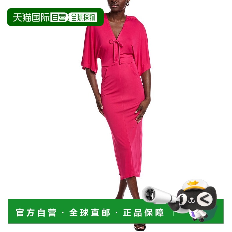 自营 Diane von Furstenberg Valerie Midi 连衣裙 - 粉红色 美国