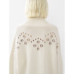 白色 CHLOÉ AW2023 C23AMP23670107 徽标毛衣 女士针织毛衣