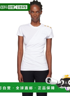 1h可退 香港直邮潮奢 Balmain 巴尔曼 女士 白色 Short-Sleeved D
