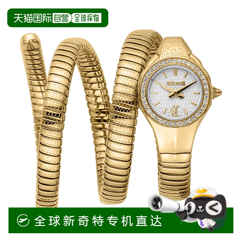 自营 Just Cavalli女式蛇316L不锈钢手表-金色 【美国奥莱】直发