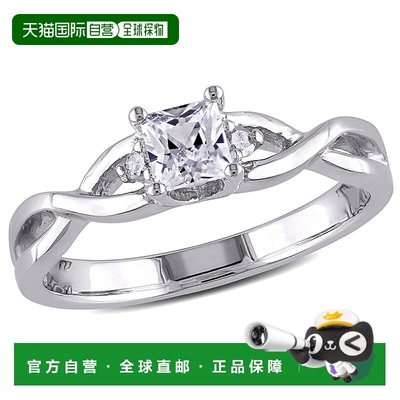 自营Mimi & Max Princess Cut Created White Sapphire and Diamo