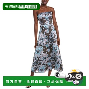 美国奥莱直发 蓝色 自营Rene Ruiz提花迷笛连衣裙