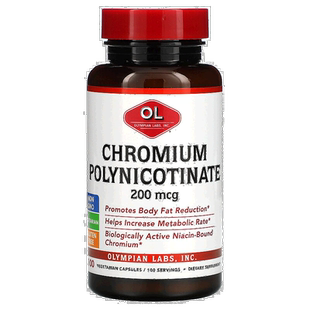 香港直邮博奥维,多聚烟酸铬,200 微克,100 粒素食胶囊补充剂