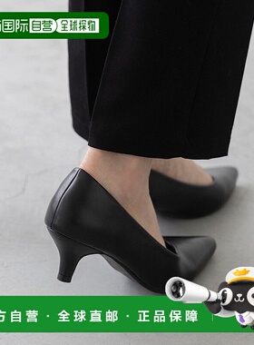 日本直邮Menue 中跟女式浅口鞋 ME8623BW02032 黑色高跟鞋单鞋