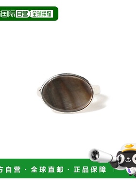 日本直邮PLOW女士黑贝壳波浪纹戒指 64421021578银色