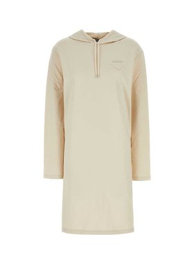 潮奢 Prada 普拉达 女士 三角形標誌抽繩連帽洋裝 133309SOOO14LY