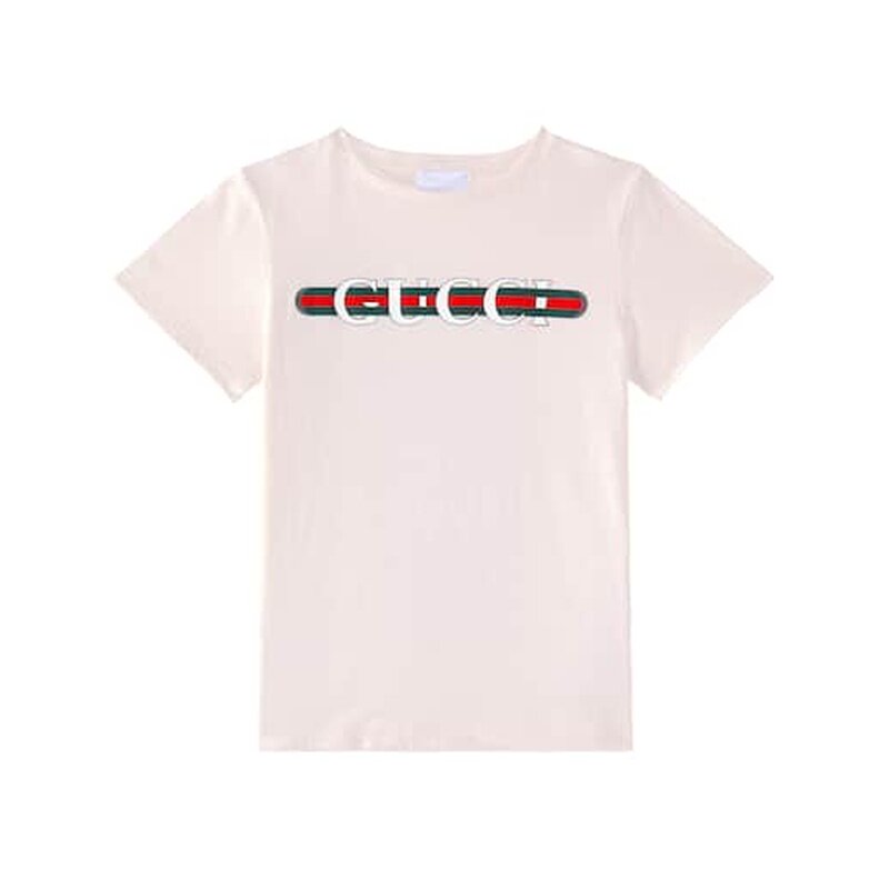 Gucci 古驰 女童 徽标棉质针织T恤童装 pink粉色 舒适时尚