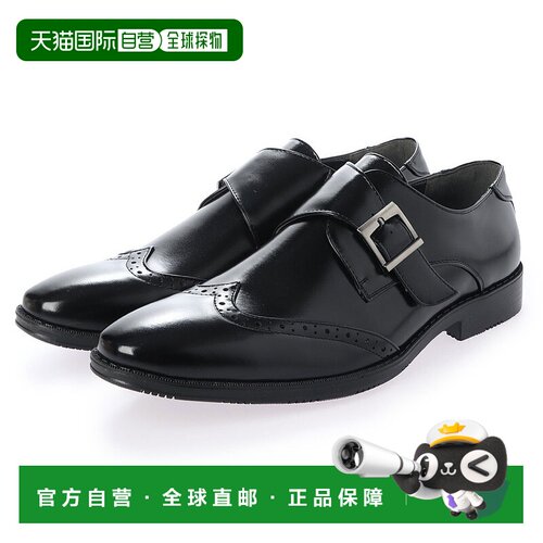 【日本直邮】Gino Zeeno 商务鞋男宽 3EEE 防滑翼尖腰带和尚绑带