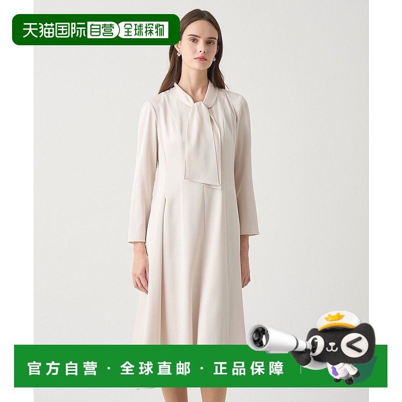 1h可退 日本直邮ANAYI 女装 蕾丝拼接V领 两穿式缎面连衣裙 10261