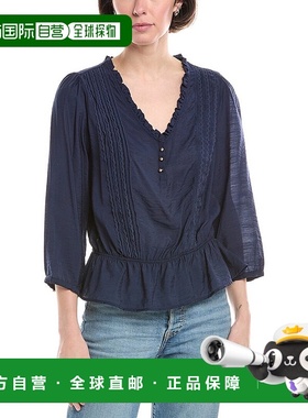 自营 Sam Edelman Kit Pintuck蓝色衬衫 美国奥莱直发