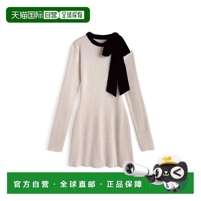 日本直邮日潮 GRL单肩天鹅绒蝴蝶结罗纹针织迷你连衣裙ru1472,女装/女士精品,连衣裙,淘宝优惠券,粉丝福利购,淘宝优惠卷