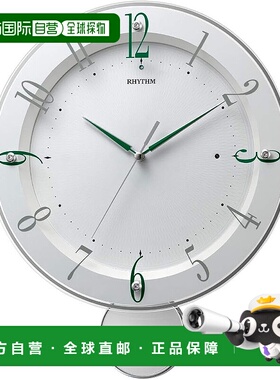 【日本直邮】Rhythm丽声 壁挂钟 白色34.7x28x6.4cm 8MX408SR03