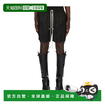 香港直邮RICK OWENS 男士短裤 RU02E1391K09 AW2025 黑色 抽绳短