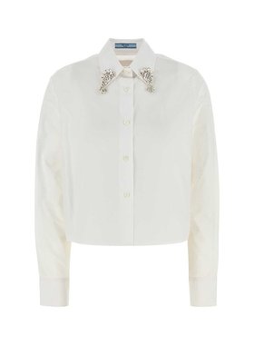 PRADA 女士衬衫 P472HRSOOO155WF0009 SS2025 白色