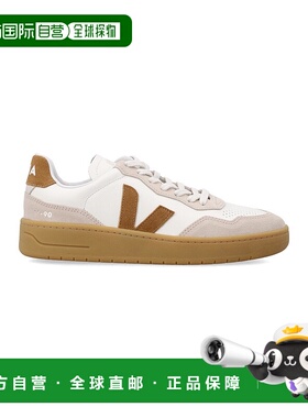 1h可退 香港直邮潮奢 Veja 女士 V-90 白色驼色皮质运动鞋 VD2020