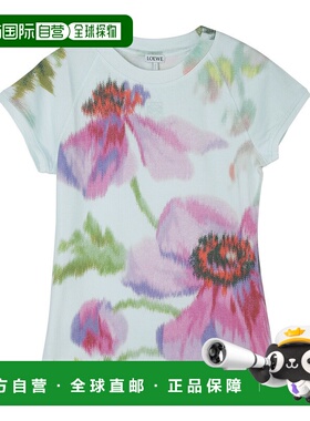 日本直邮LOEWE 女士小号圆领 T恤蓝色尺码 5459s359y22x95 [2025A