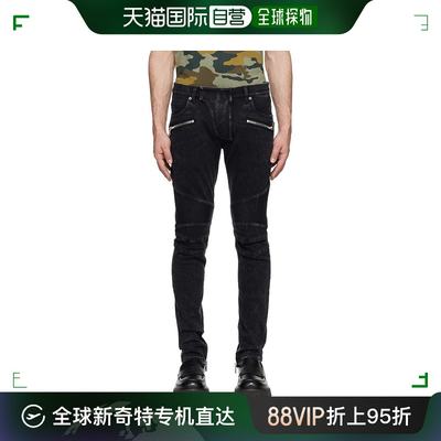 香港直邮潮奢 Balmain 巴尔曼 男士 黑色 Slim-Fit 牛仔裤 CH0MG0