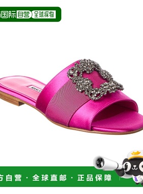 自营Manolo Blahnik Martamod Satin Sandal - purple 美国奥莱直